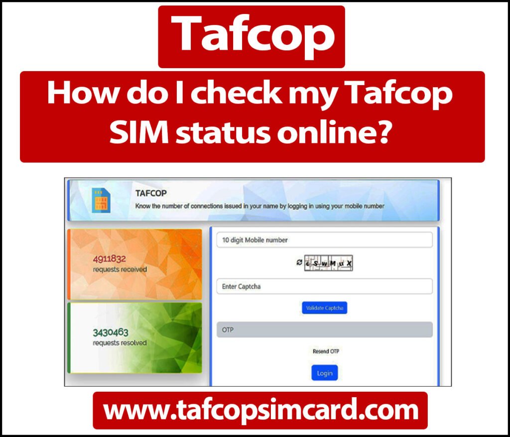 How do I check my Tafcop SIM status online